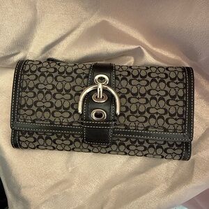 Coach Black and Gray Signature Wallet